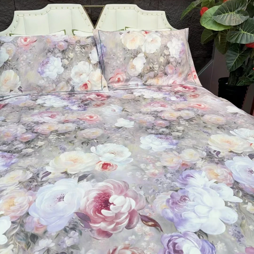 【锦瑟流年】精品高端纯棉匹马棉数码喷绘家用床上用品四件套