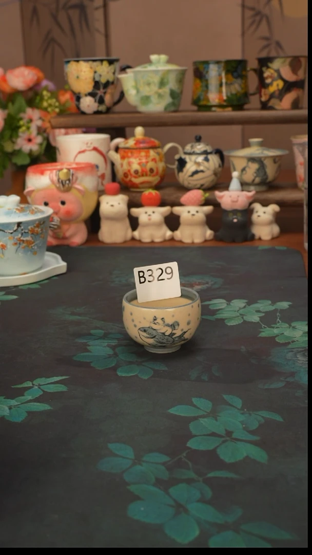 小雾垂露  猫猫骑鱼小蛋杯329