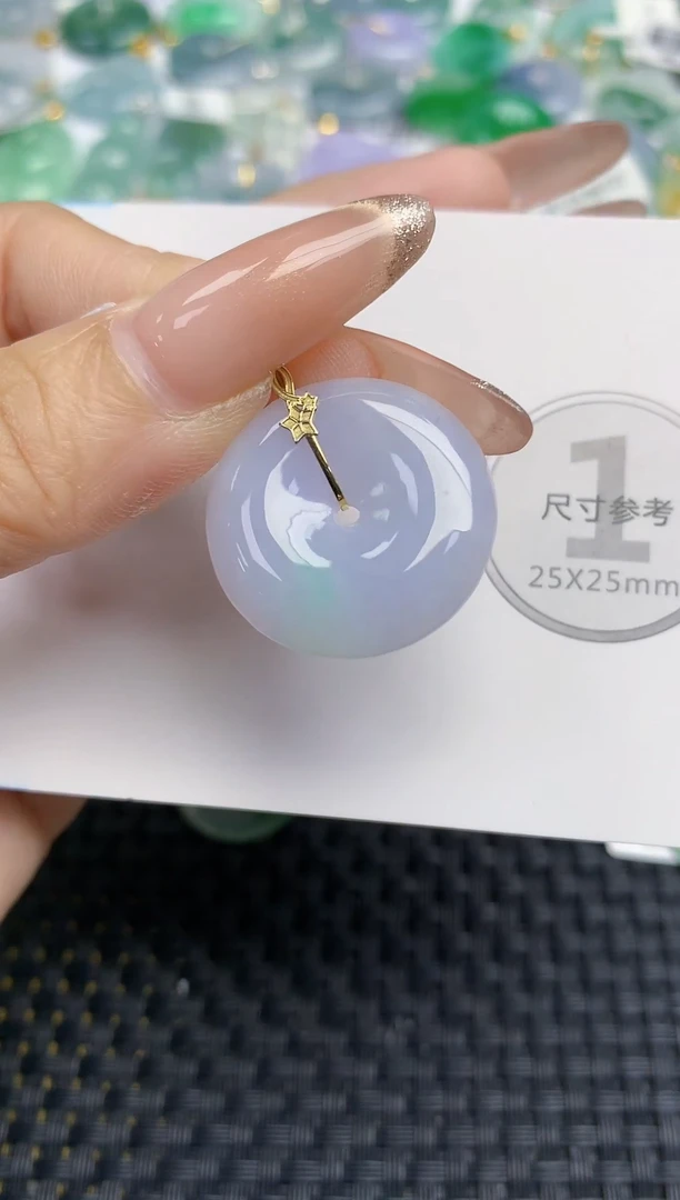 颈饰18K金镶嵌翡翠天然缅甸A货翡翠百元以上9元证书费自理