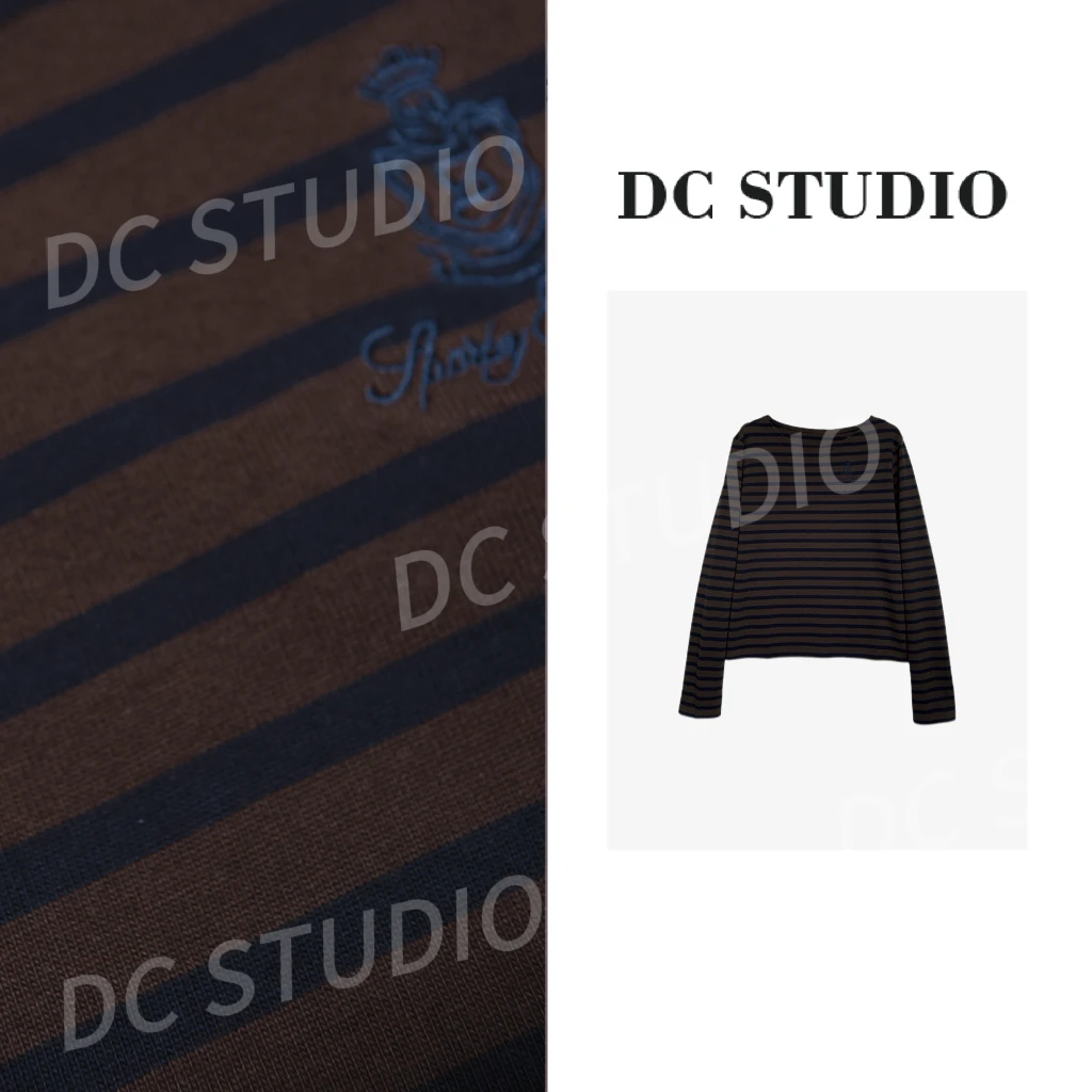 DC STUDIO【颂歌】2025冬季新款时尚休闲百搭长袖条纹女士卫衣