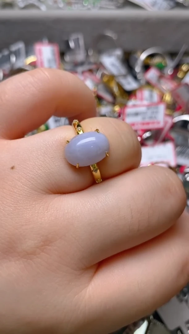 银S925镶嵌戒指翡翠百内无证书