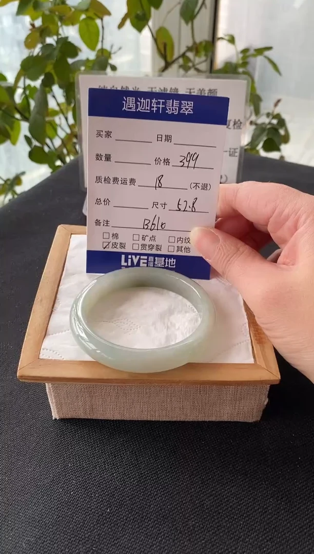 未镶嵌手镯翡翠52.8圈口 B610编码