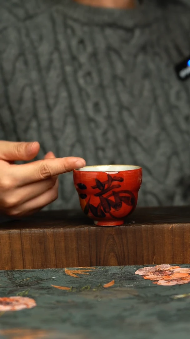 杯釉下彩手工手绘同款陶器