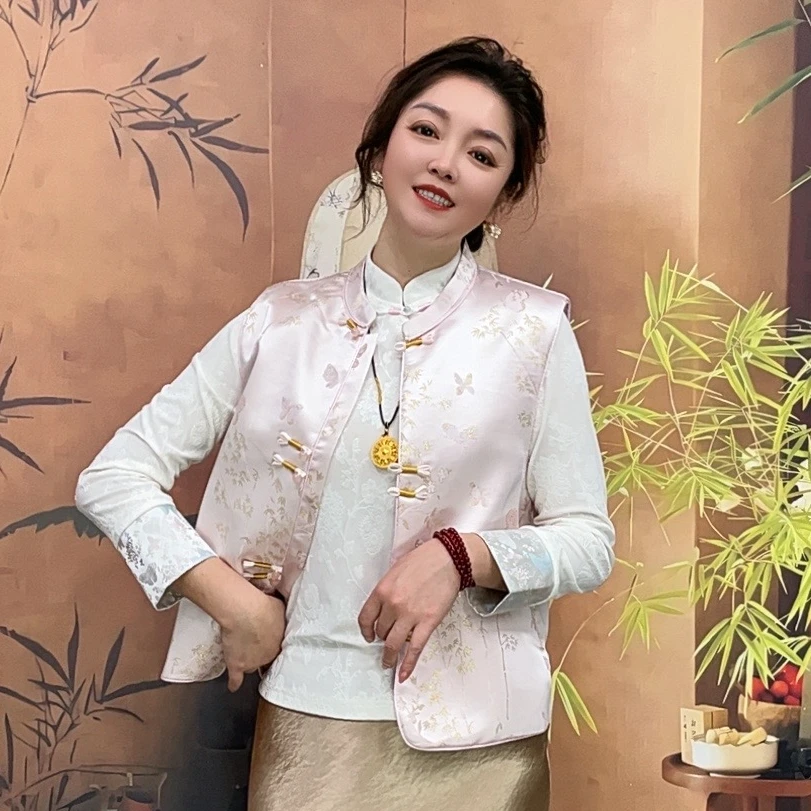 【蝴蝶金竹】2025新中式春秋款国风重工提花时尚款马夹