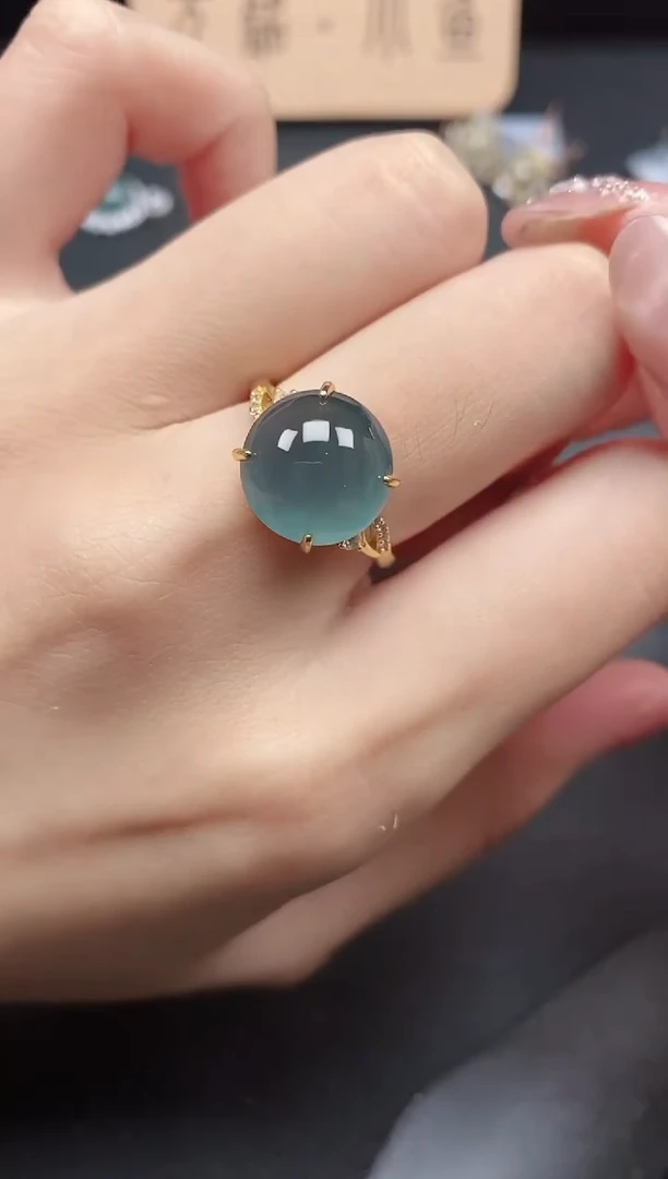 翡翠戒指银S925镶嵌51151