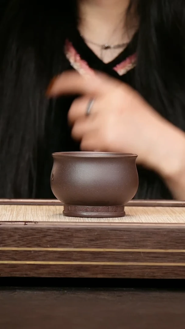 茶壶紫砂四号井底槽清将军杯 回字纹