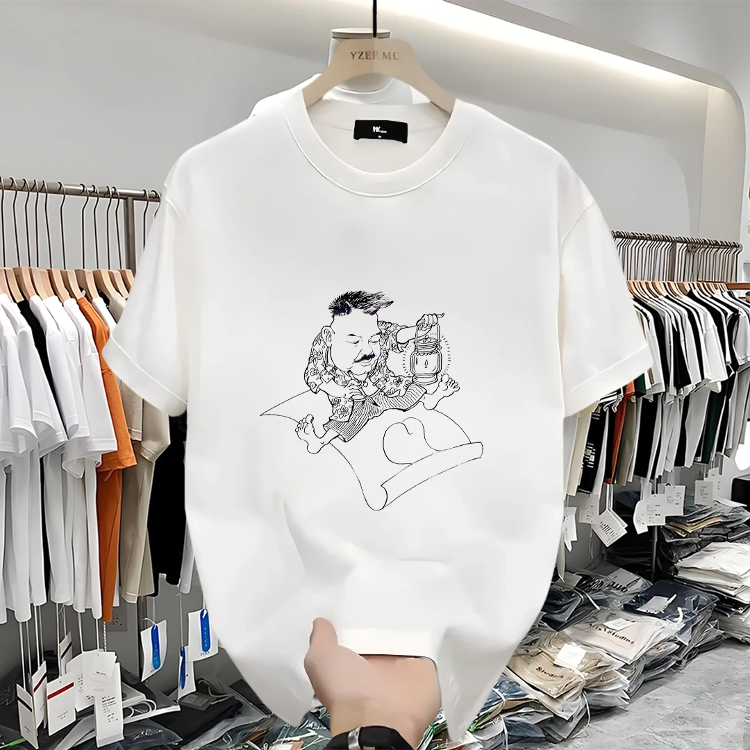 美式痞帅短袖T恤纯棉男士运动休闲百搭夏季ins宽松潮流印花圆领