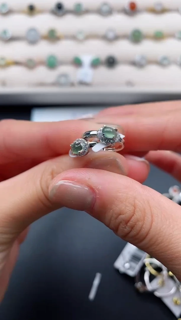 银S925镶嵌戒指翡翠111111111+3
