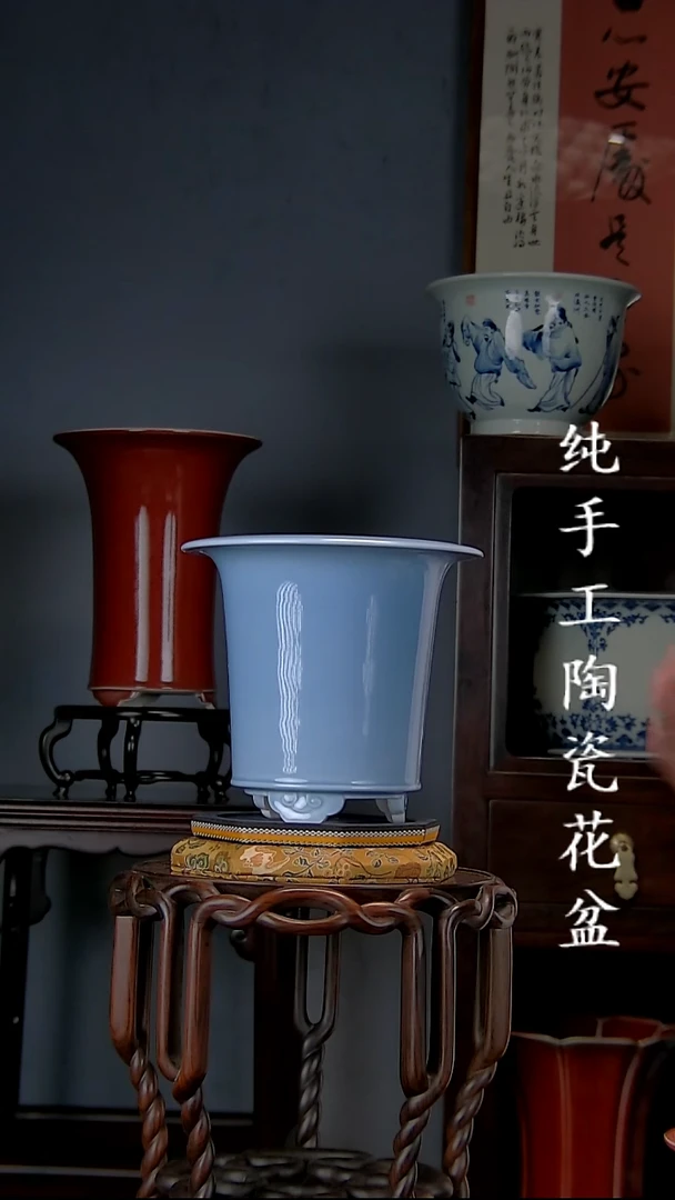 景德镇手工陶瓷花盆