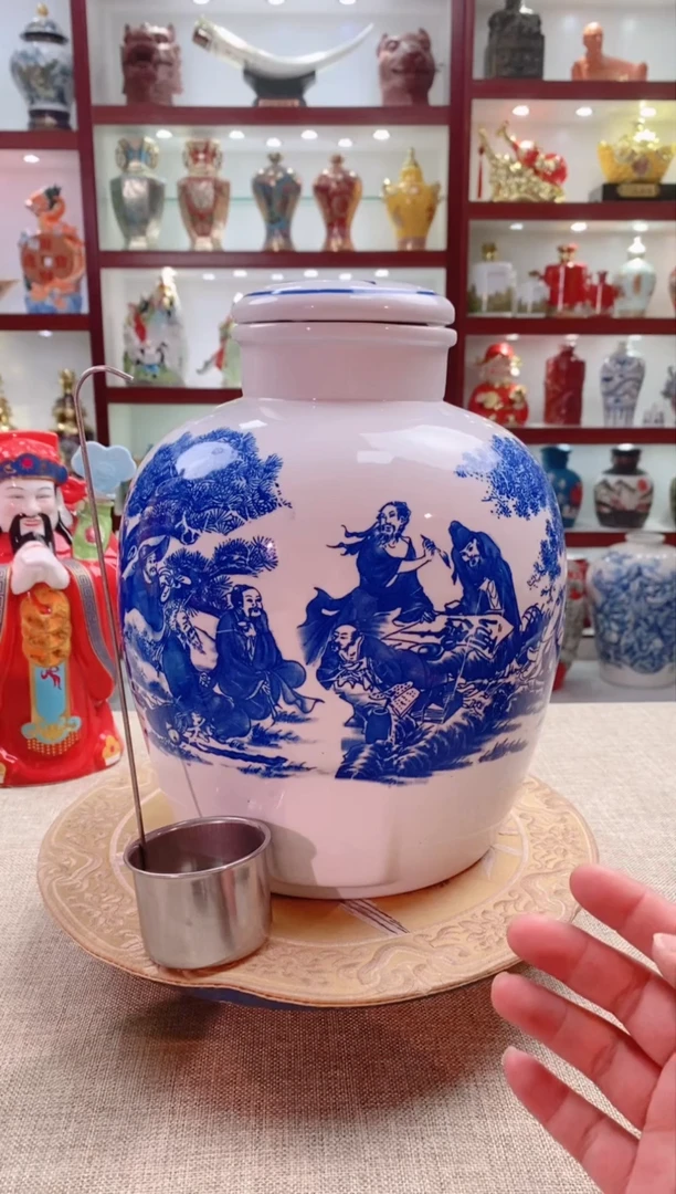 【闪购商品】摆件景德镇垚晶陶瓷青花罐10斤