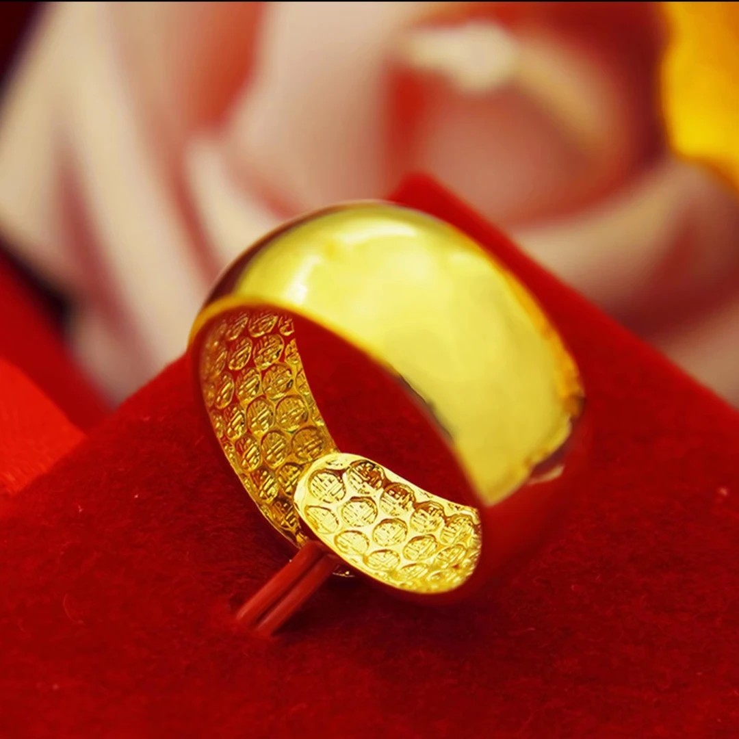 合金戒指 大光宽戒指 内刻百福 男女同款 精美时尚