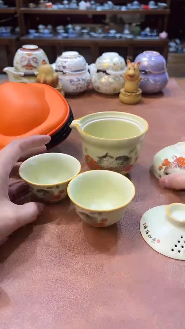 真的很便宜会开片的旅行茶具