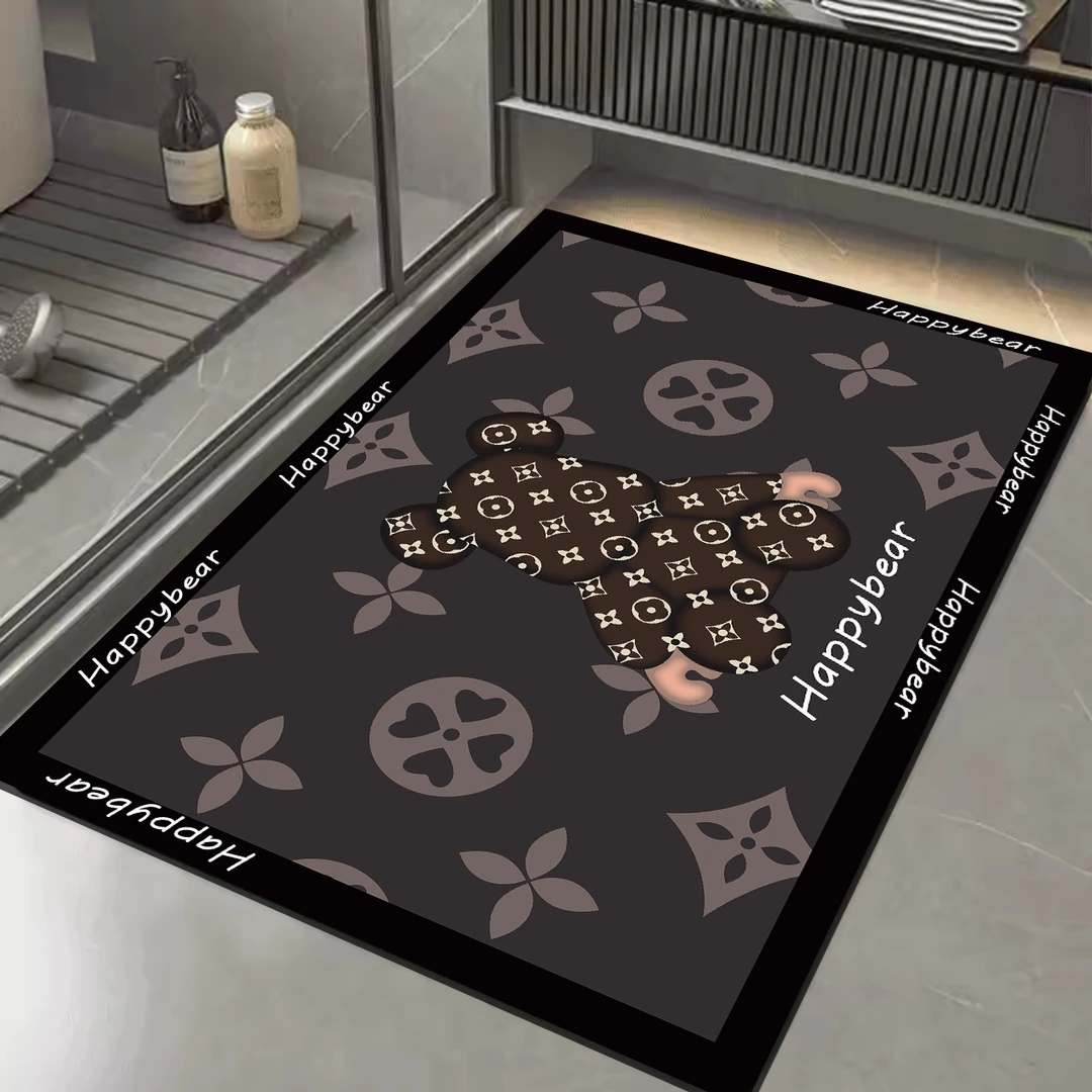 【硅藻泥】 暴力熊灰 浴室卫生间时尚地垫吸水耐磨防滑裁剪舒适毯