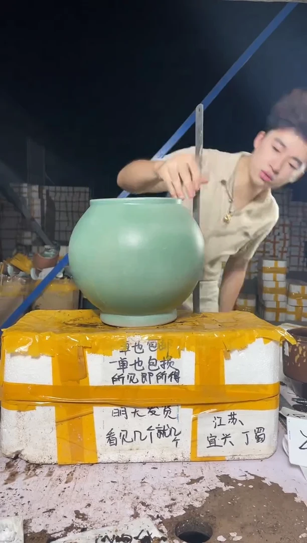 紫砂花盆紫砂花盆宜兴紫砂粗陶花盆17*23