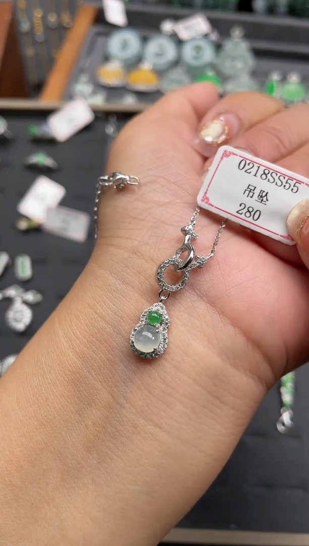 【闪购商品】翡翠颈饰银S925镶嵌0218SS55