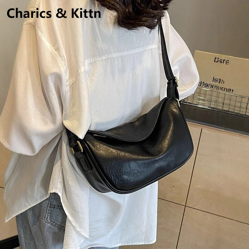 Charics&Kittn包包女式饺子包2025新款单肩腋下百搭真皮斜挎女包