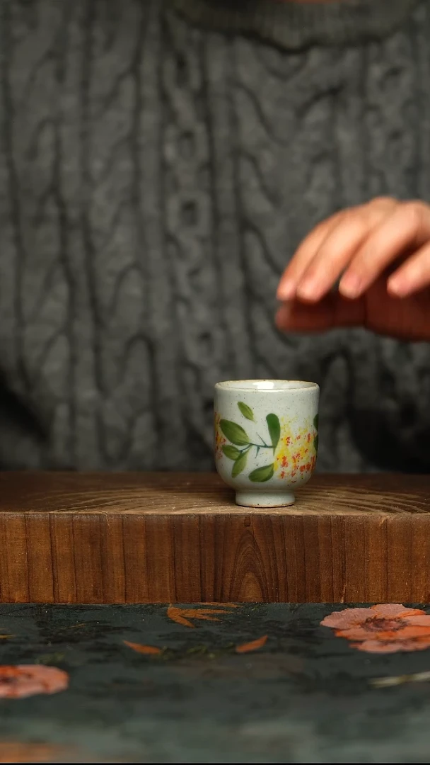 杯釉下彩手工手绘同款陶器