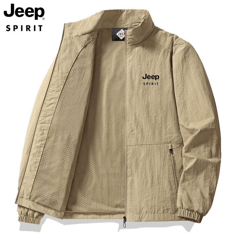 JEEP吉普夹克外套男2025春秋季新款休闲宽松男士大码立领户外上衣