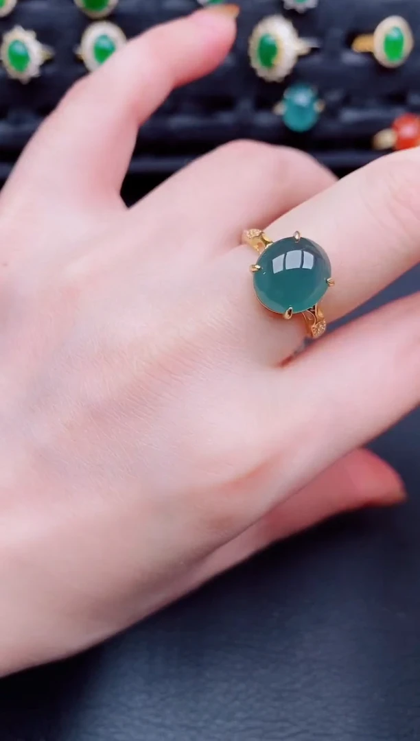 【闪购商品】翡翠戒指银S925镶嵌天然a货翡翠168