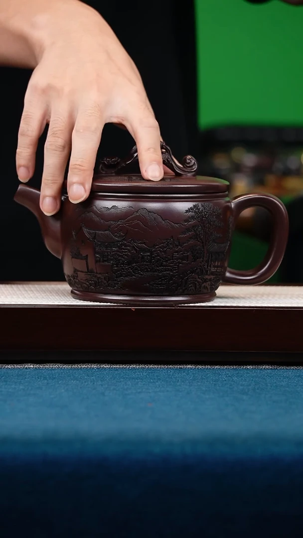 茶壶紫砂古乌泥龙门汉瓦