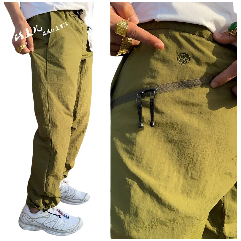 英式殿堂级！金属尼龙高端防撕裂耐磨透气机能卡扣松紧腰男休闲裤