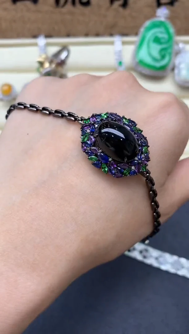 【闪购商品】翡翠手串18K金镶嵌665-分单-总价28600