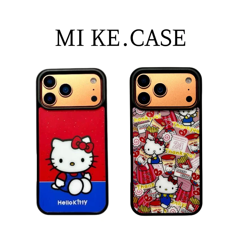 MIKE【鎏金kitty】黑边磁吸适用于苹果17promax手机壳卡通防摔