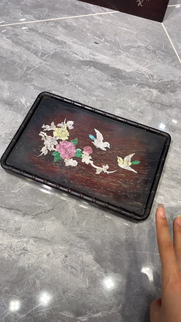 木鸟踏花枝 茶盘