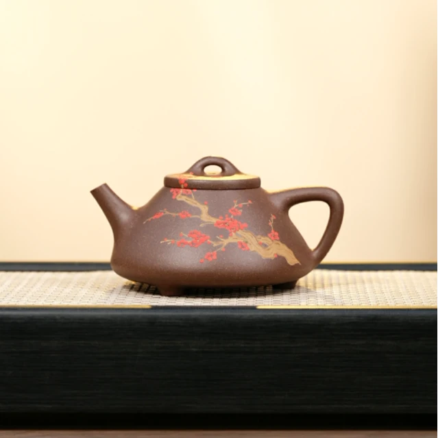 子冶石瓢 紫玉桃花泥  泥绘 YST