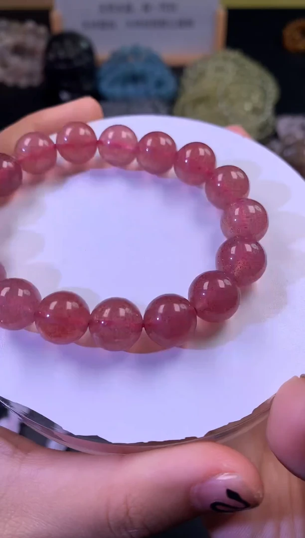 【闪购商品】水晶手链未镶嵌天然鸽血红草莓晶