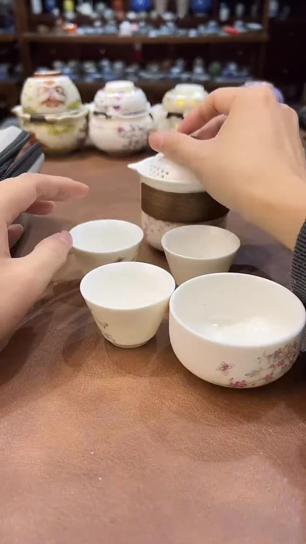 真的很便宜超好看会开片的旅行茶具