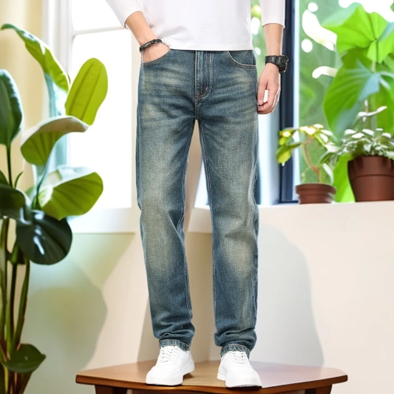 娜罗普西潮牌休闲牛仔裤男直筒宽松新款春秋款水洗品质长裤子秋季
