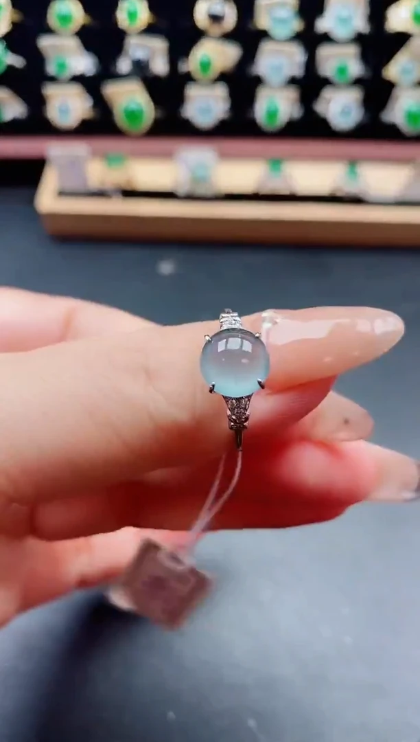 银S925镶嵌戒指翡翠1