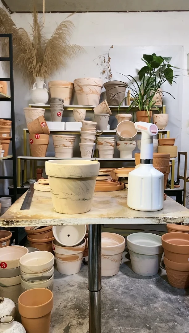 18*16绿白陶 1盆无托