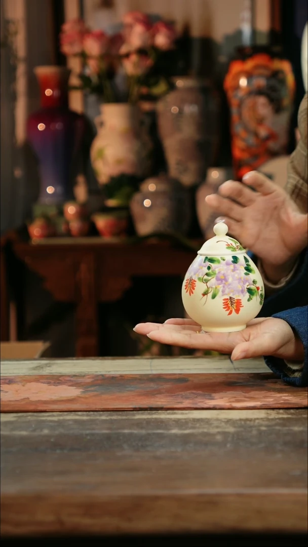 【闪购商品】瓷片景德镇纯手工釉下彩精品花瓶