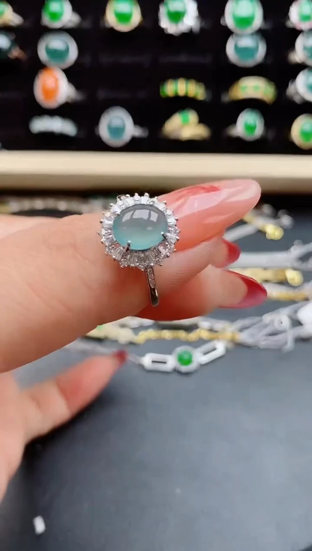 【闪购商品】翡翠戒指银S925镶嵌508505