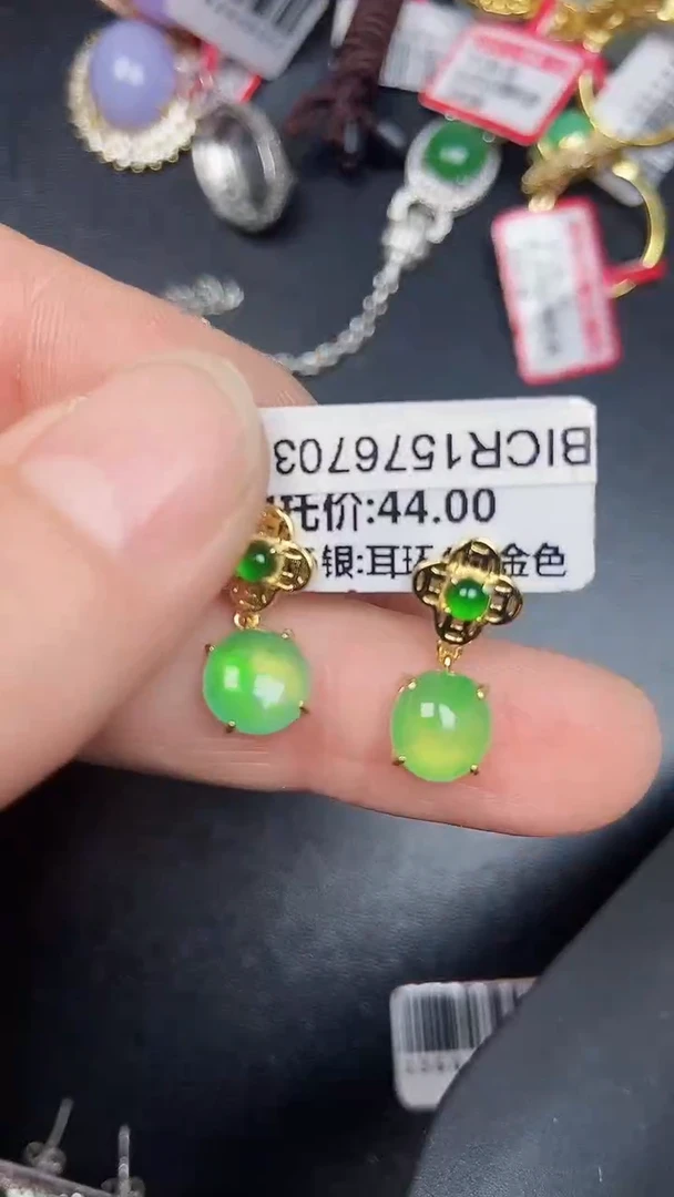 银S925镶嵌戒指翡翠2300