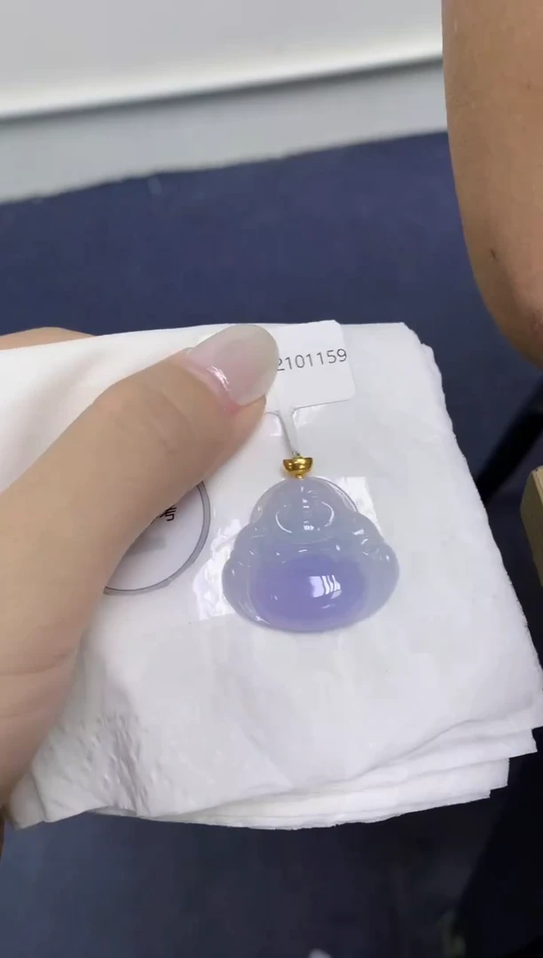 颈饰18K金镶嵌翡翠天然缅甸翡翠A货百元以上9元证书费自理