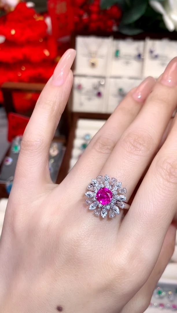 【闪购商品】红宝石戒指18K金镶嵌1.01ct/天然宝石/七天无理由