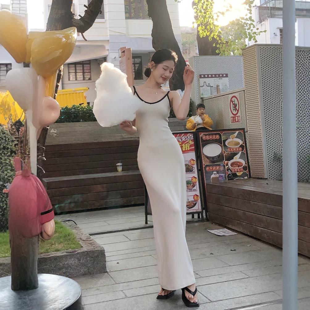 复古温柔风法式吊带连衣裙女春夏季遮副乳显瘦设计感背心裙内搭裙