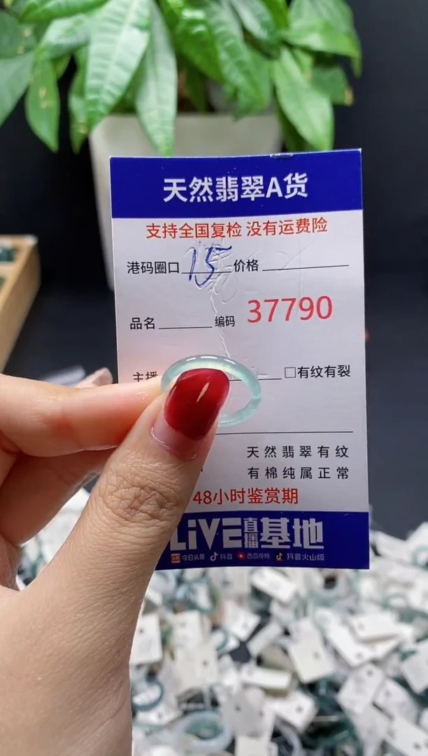 翡翠戒指未镶嵌天然翡翠戒圈7790