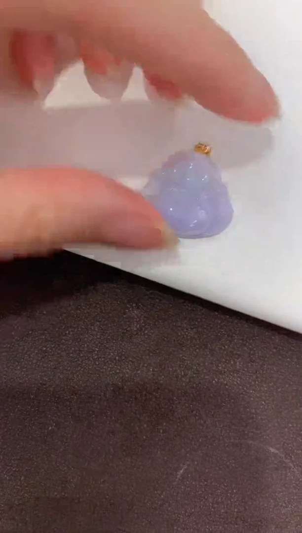 翡翠18K金镶嵌吊坠(赠链)天然缅甸a货翡翠(多样性发其一
