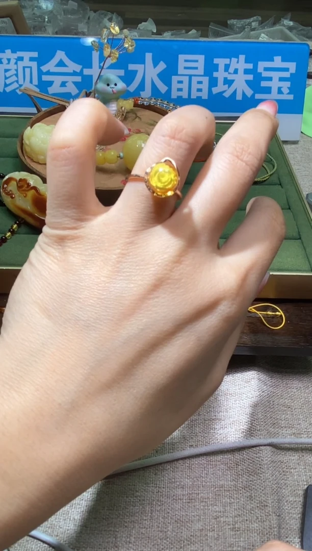 【闪购商品】琥珀戒指未镶嵌多样性发一件429