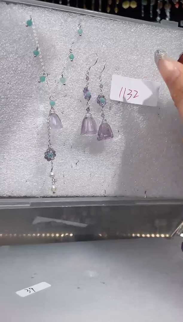 【闪购商品】紫晶耳饰银S925镶嵌喜欢拍