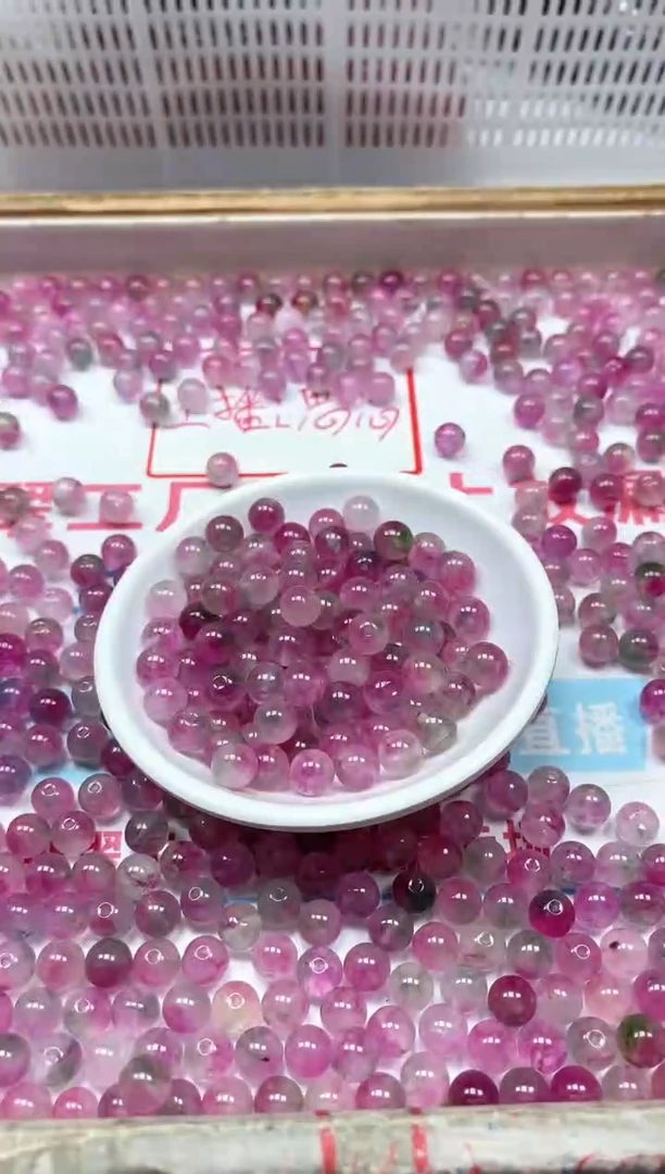 散珠未镶嵌碧玺M713 西瓜碧玺8mm25颗9.9元