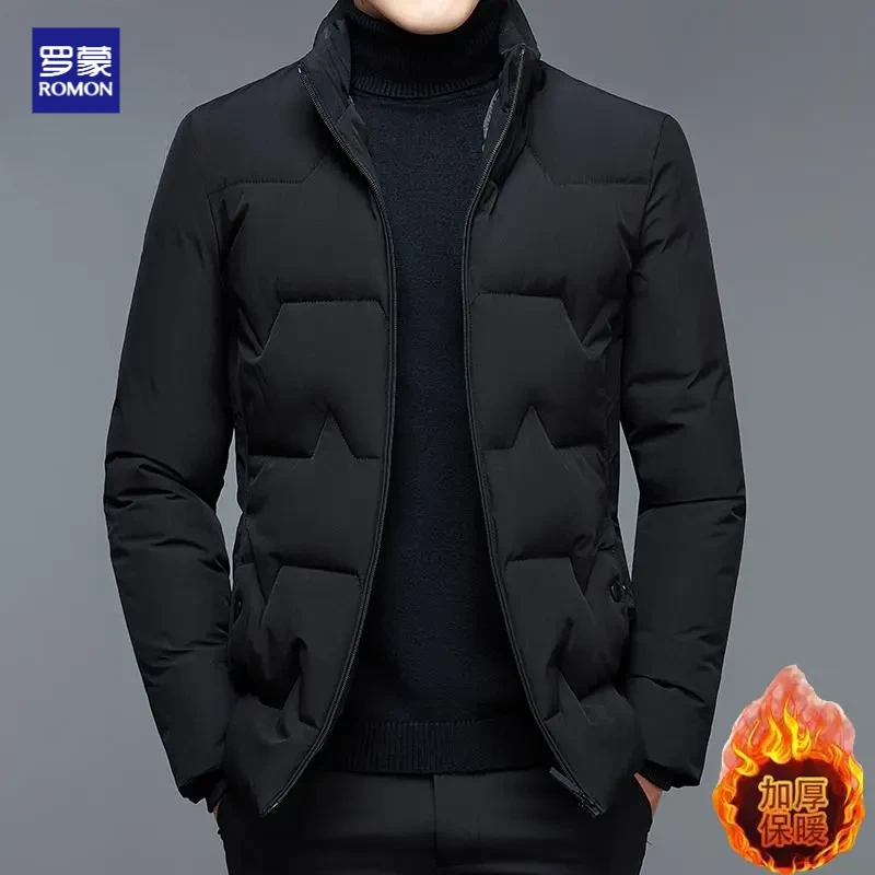 罗蒙品牌冬季新款高档男士立领棉袄加厚保暖防风棉服外套