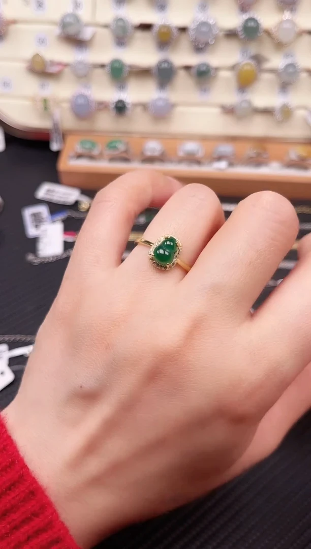 【闪购商品】翡翠戒指银S925镶嵌戒指11