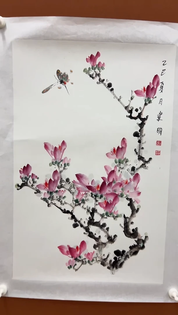 国画童建明2.7平尺花鸟