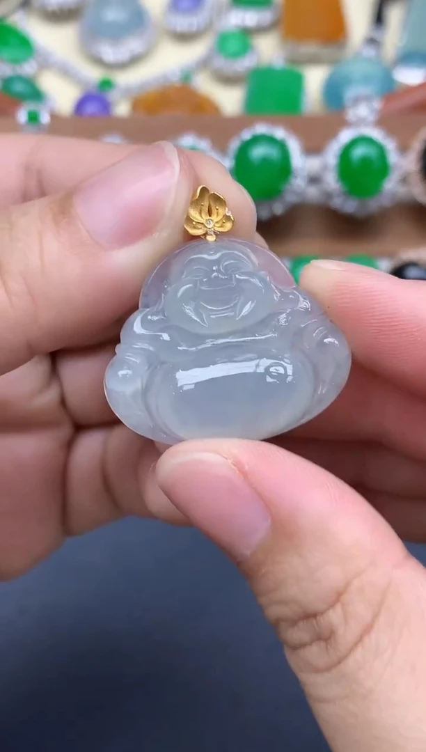 颈饰18K金镶嵌翡翠126-中国好珍宝