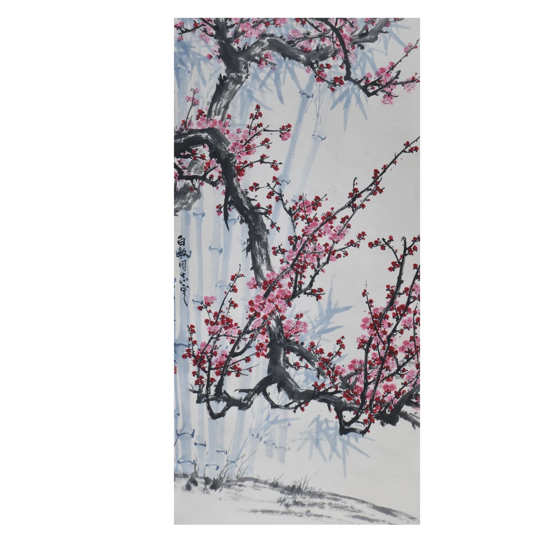 LOT.039  梅痴 《梅花》 136*70cm 纸本设色立轴
